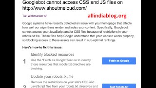 How To Fix Googlebot Cannot Access CSS & JS Warning