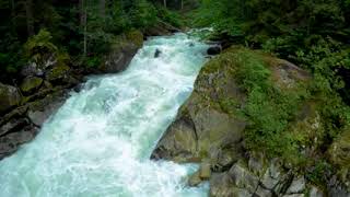 4K Flowing Water   Relaxing River Sounds   Mountain Stream   4 Hours   Relax  Sleep  Study  Yoga