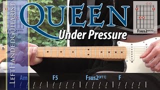 Queen & David Bowie - Under Pressure | guitar lesson