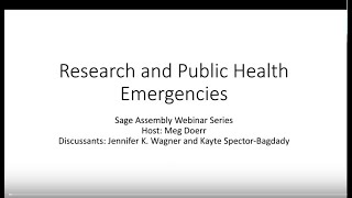 Research Ethics and Public Health Emergencies