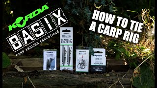 NEW Korda Basix Range - How To Tie A Basic Rig For Carp Fishing - Beginners Guide To knotless Knot