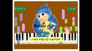 Bundle of Joy from Inside out in G major, RH melody only Original speed, Sheet music, Online Lessons