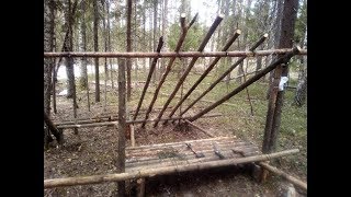 Строю необычный шалаш в лесу \ Bushcraft - лесная жизнь
