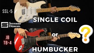 Single Coil SSL-5 vs JB TB-4 Humbucker bridge pickup demo Seymour Duncan Fender