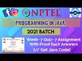 Programming In Java | Week 7 Answers 2021 | NPTEL ||