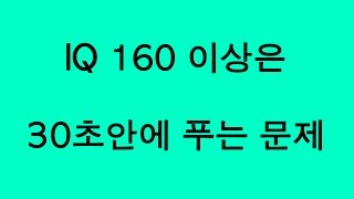 30초 안에 풀면 당신의 IQ160 이상…