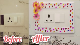 Switchboard decoration ideas || DIY  beautiful. switch board  frame making at home ||