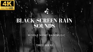 RAIN and THUNDER Black Screen For Sleeping | HEAVY RAIN SOUNDS At Night Black Screen 3 Hours