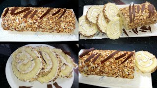 قاطو رولي او سويسرول مع كريمة الزبدة الفرنسية😋 وجنواز ناجحة بنكهة اللوز قاطو رأس السنة gâteau roulé