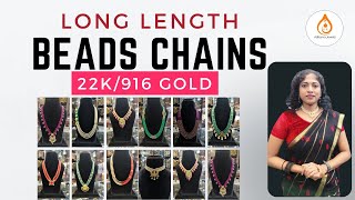 Charming Long Beads Jewelry || Lightweight 22K Gold Chains for a Classic Touch || Adharva Jewels