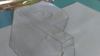 Draw a Letter P on Line Paper 3D Trick Art