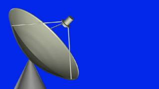 satellite dish antenna 3d video with blue background