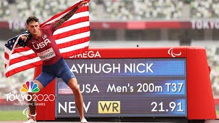 USA's Nick Mayhugh smashes 200m T37 world record to cap off a stunning Paralympic debut