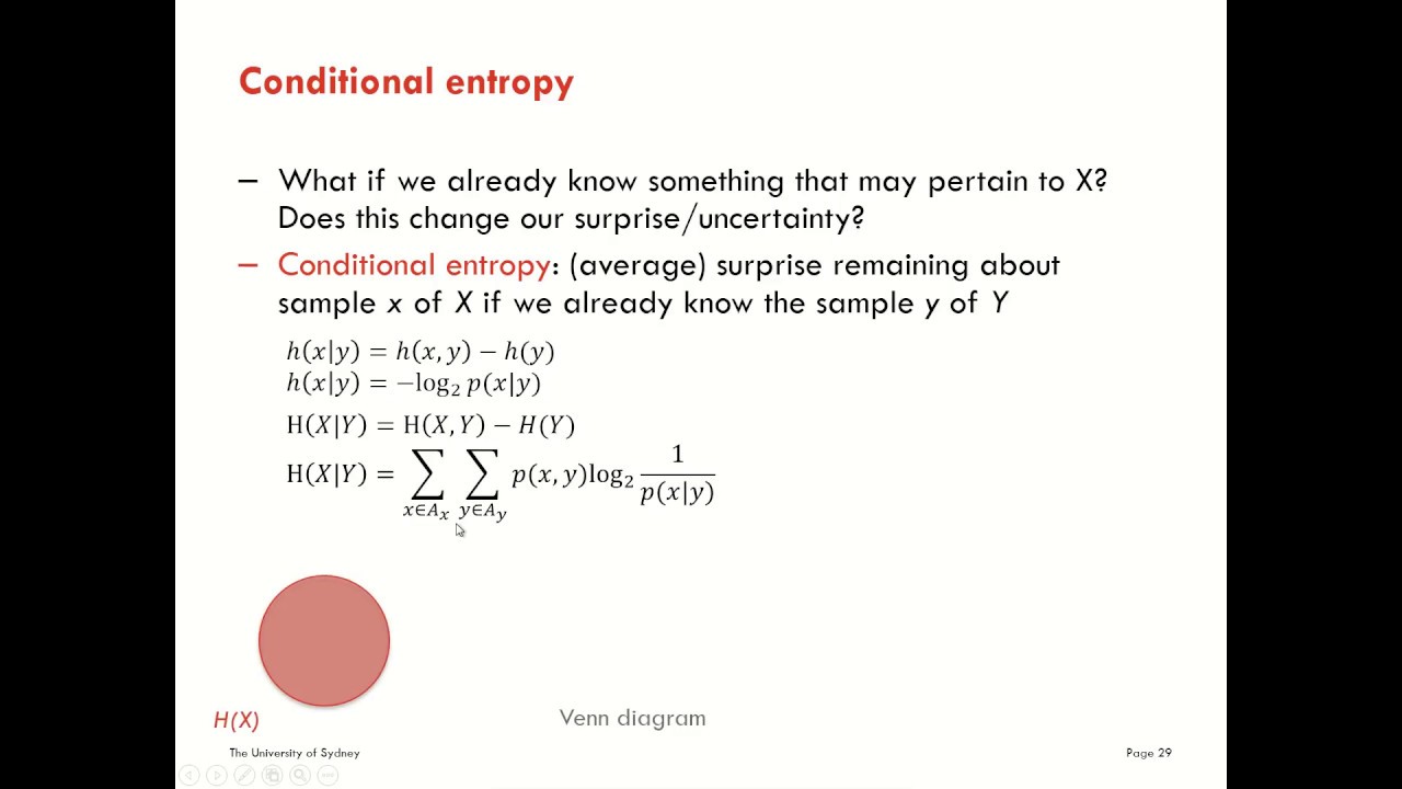 Introduction To Information Theory: Entropy - Part 6 - Conditional ...