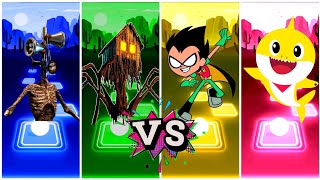 Siren Head 🆚 Spider House Head 🆚 Teen Titans Go 🆚 Baby Shark 🎶 Tiles Hop EDM Rush...