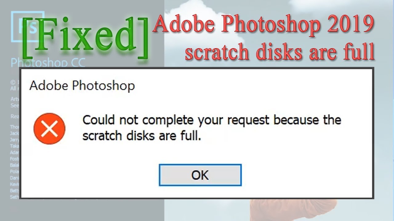 Could not complete request. Scratch Disks are Full Photoshop что делать. Could not initialize Photoshop because the Scratch Disks are Full. Because the Scratch Disks are Full. Could not transform because a Scratch Disk are Full.