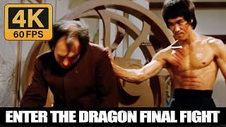 Enter The Dragon (1973) - Bruce Lee Vs Scissor Hand Han Vilian Fight Scene 4k 60fps