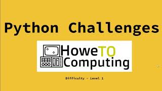 Python challenges ‐ Level 1 challenge 2