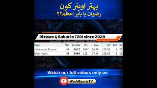 Who is best T20 opener, Babar Azam or Rizwan?