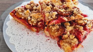 Traditional GERMAN Plum Cake with SweeT Crust