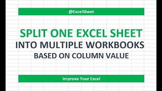 Split Data Into Multiple WORKBOOKS Based On Column value