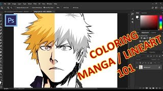 How to color Manga & Lineart in Photoshop (For Beginners)