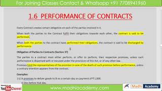 Performance of Contract | Indian Contract Act in Tamil | CA, CMA, CS Law classes in Tamil