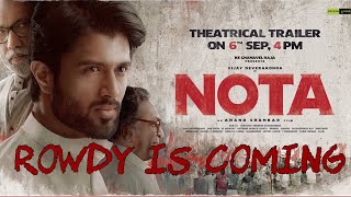 NOTA Official Trailer | Releasing on 6th Sep| #Vijaydevarakonda #satyaraj