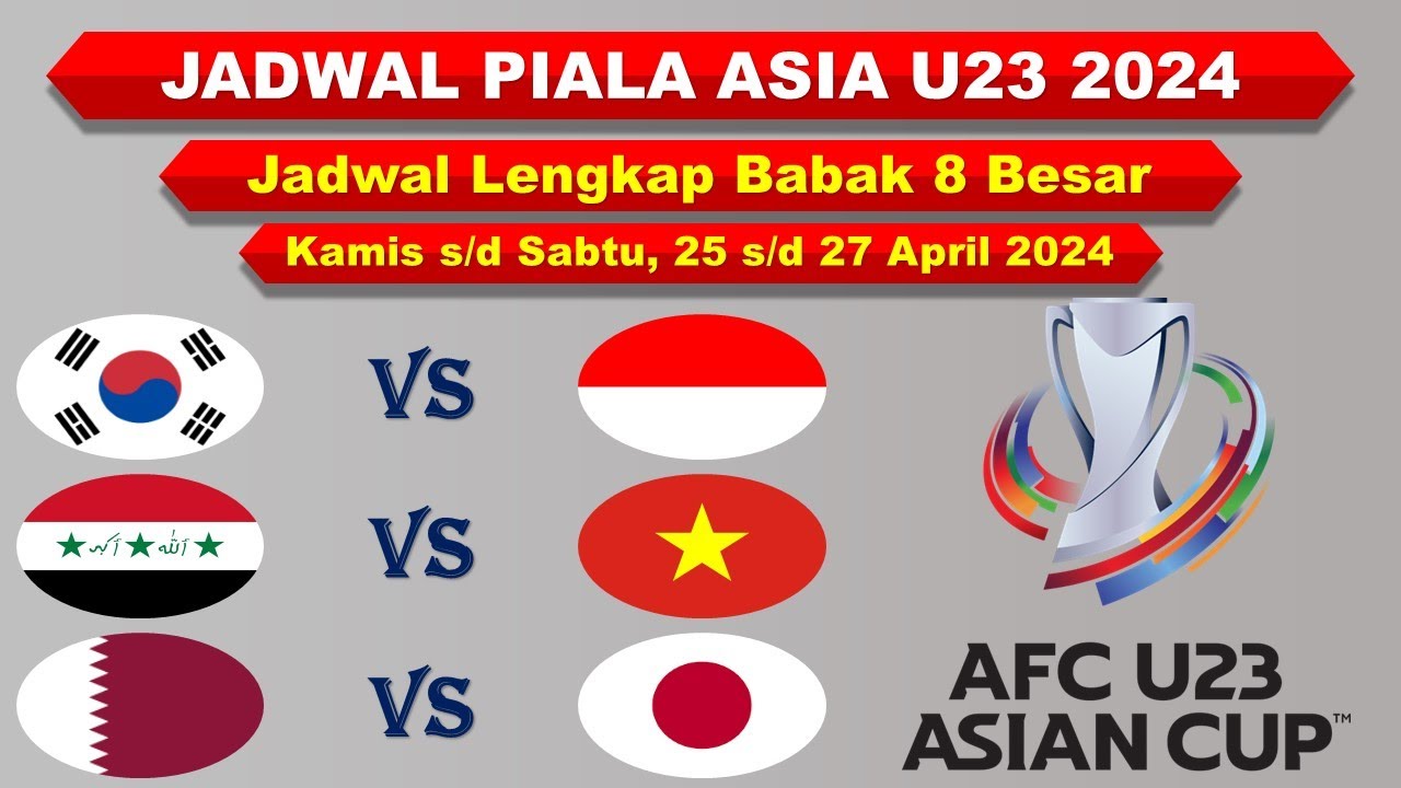 Jadwal Piala Asia U23 2024 │ Perempat Final │ Korea Selatan Vs ...