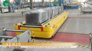 3T Electric Remote Control Roller RGV,Customized Workshop Cast Steel Wheel Transfer Trolley