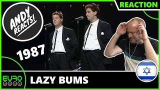 ANDY REACTS! Lazy Bums - Shir Habatlanim / שיר הבטלנים  -  (Israel 1987) EUROVISION REACTION!