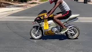 how to pop wheelies on x18 supper pocket bike