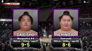 September 2021 Grand Sumo Tournament, Final Day 15, DAIEISHO vs ICHINOJO.