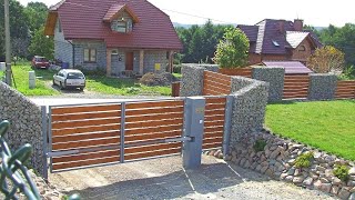 Fences made of combined materials! A beautiful combination of wood, stone, brick, metal!