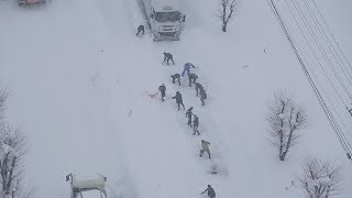 福井の大雪　国道８号では除雪作業が続く