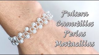 PULSERA DE CANUTILLOS, PERLAS Y MOSTACILLAS