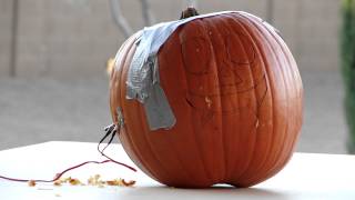 Exploding self carving pumpkin