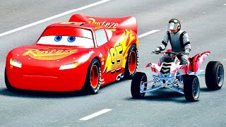 Lightning McQueen vs Quad Monster 4T at Top Gear Track