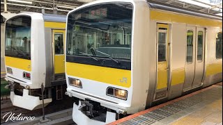 中央・総武線E231系　秋葉原駅6番線　発車メロディー付き　教会の見える駅