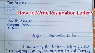 Resignation Letter || Resign Letter || Job Resignation Letter Sample/Format