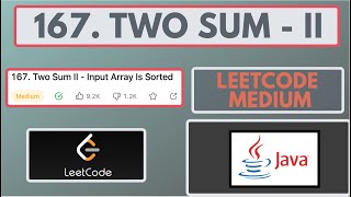 Leetcode | 167. Two Sum II - Input Array Is Sorted | Medium | Java Solution