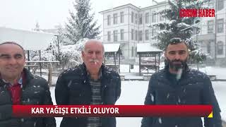 ÇORUM’DA KAR YAĞIŞI ETKİLİ OLUYOR