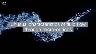 Substance buildup from water flow may lead to atypical flow behavior through microscopic orifices