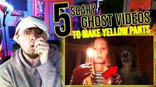 5 Scary GHOST VIDEOS that will Yellow pants | NUKES TOP 5 REACTION | "these were CREEPY !!!