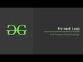 For each Loop in Java | GeeksforGeeks
