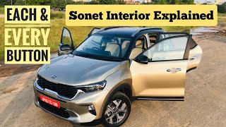 Interior of Kia Sonet Fully Explained - All Buttons - AutoWheels India (autowheelsind)