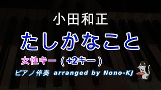 【小田和正 / たしかなこと】ピアノ伴奏、カラオケ、+2キー（C）、女性キー、歌詞付き