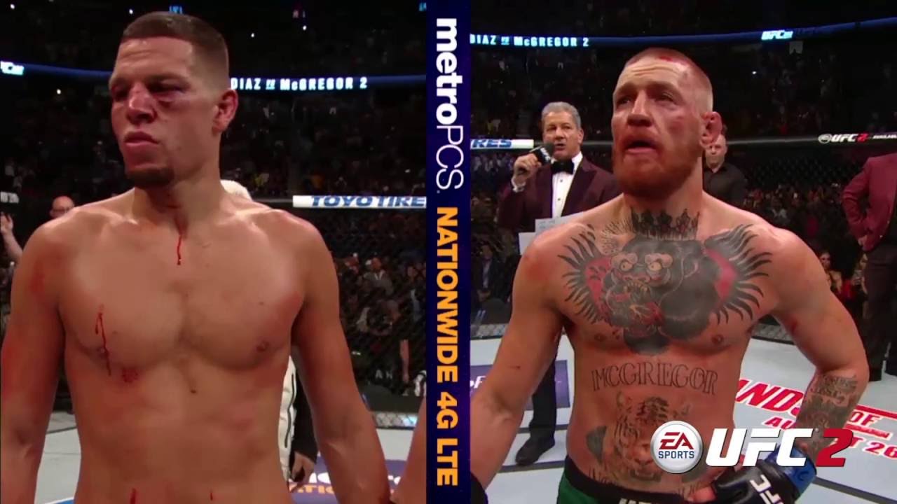 UFC 202: Conor McGregor And Nate Diaz Octagon Interviews - YouTube