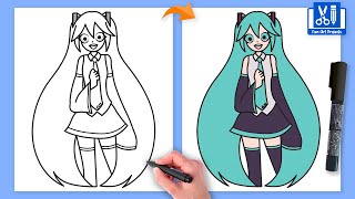 How To Draw Hatsune Miku | Anime Drawing Easy Step by Step