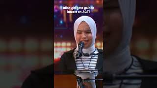 Blind girl Gets Golden Buzzer from Simon on AGT #Putri Ariani